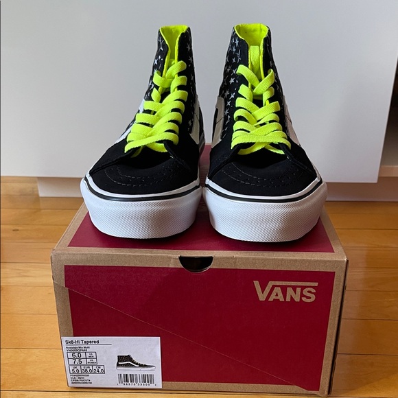 Vans Black and Neon Yellow High-Tops - Picture 1 of 5